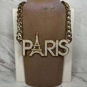 Paris Gold Curb Chain Necklace